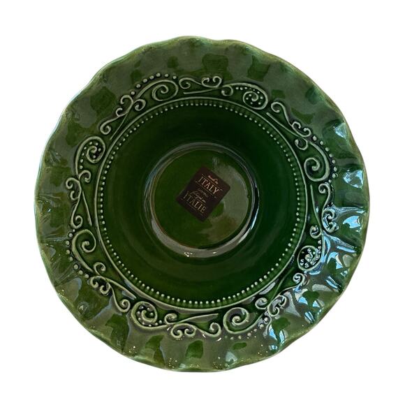 (4)  Maioliche Jessica Made in Italy Salad Bowls 7" Christmas Holiday Green - Picture 12 of 16